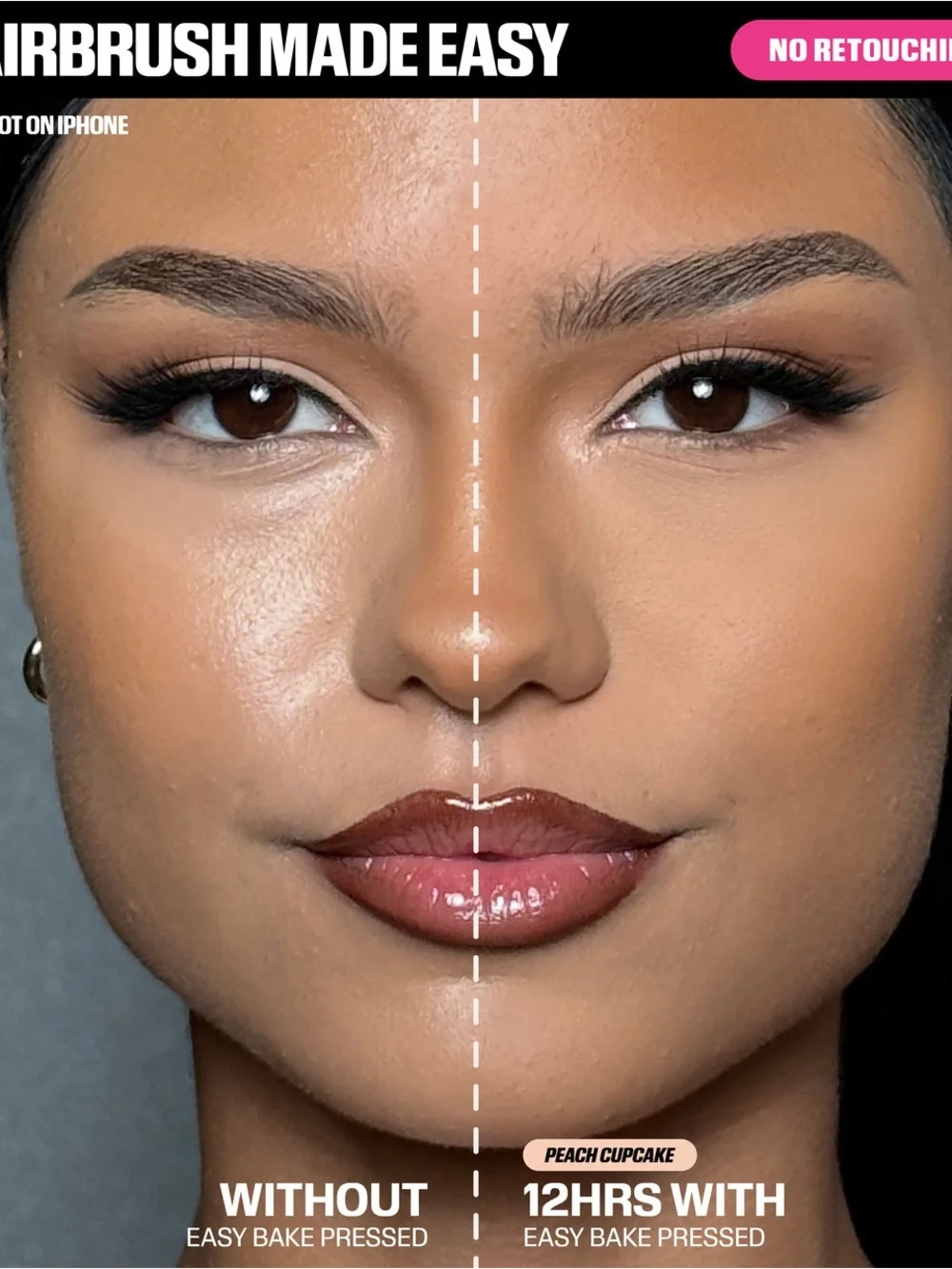 HUDA BEAUTY Easy Bake Pressed Airbrush Matte Powder In Peach CupCake